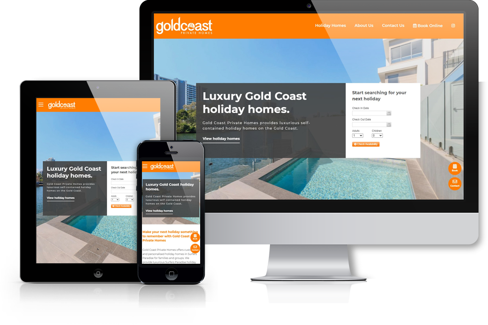 Gold Coast Private Homes webiste screenshot
