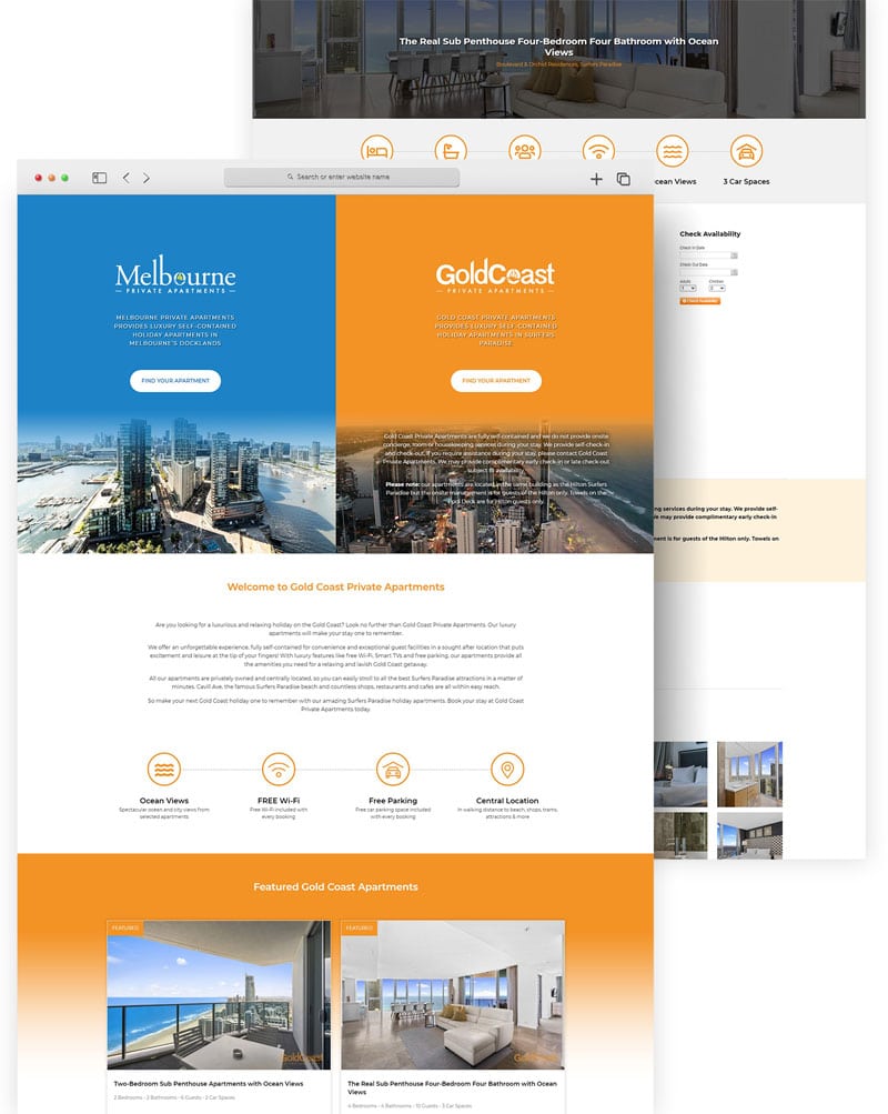 Gold Coast Private Apartments Web Design
