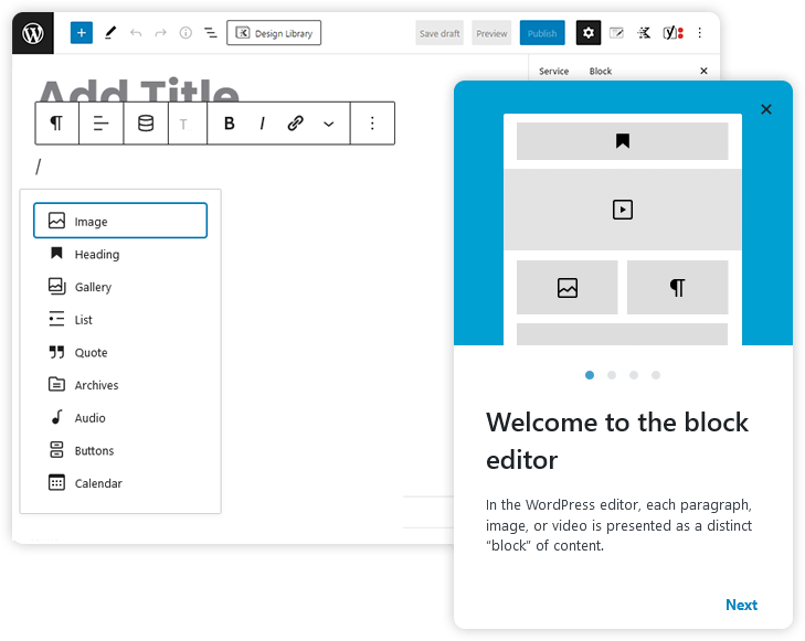 wordpress block editor website