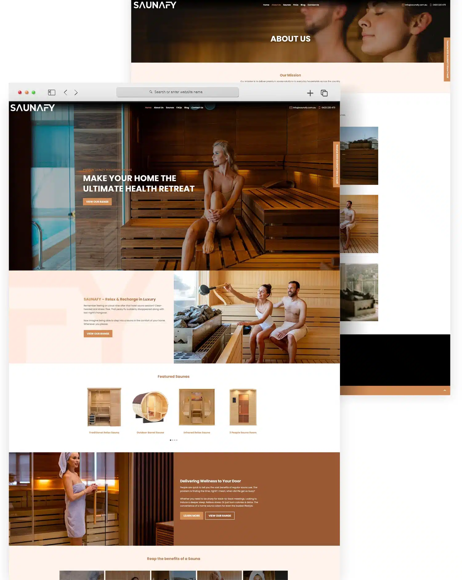 saunafy website design