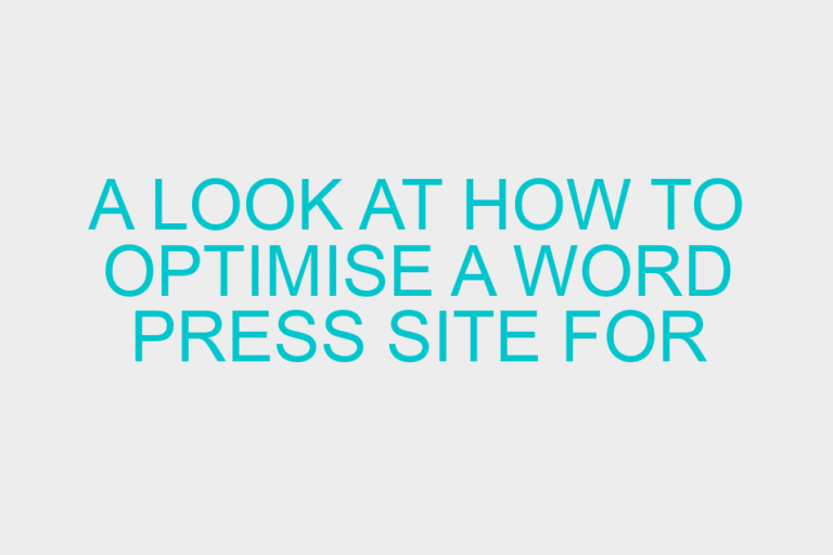 A Look at How to Optimise a Word Press Site for SEO