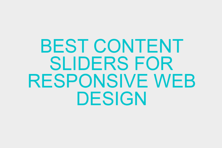 Best Content Sliders for responsive web design
