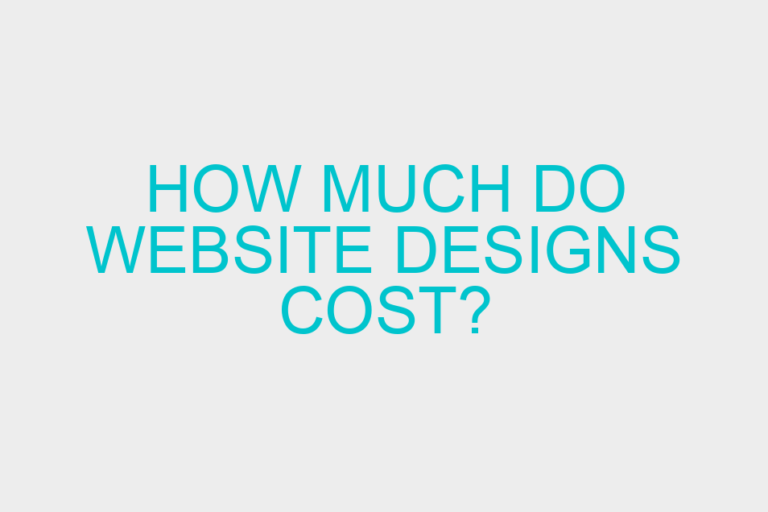 How much do website designs cost?