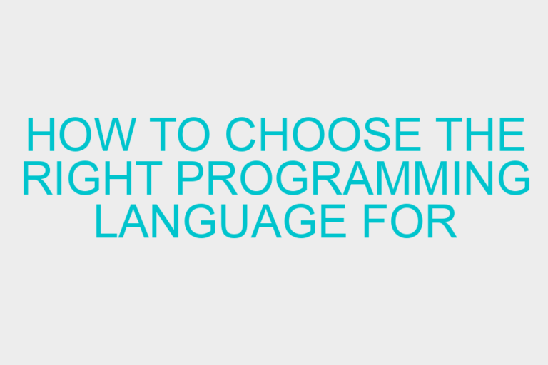How to Choose the Right Programming Language for your Website