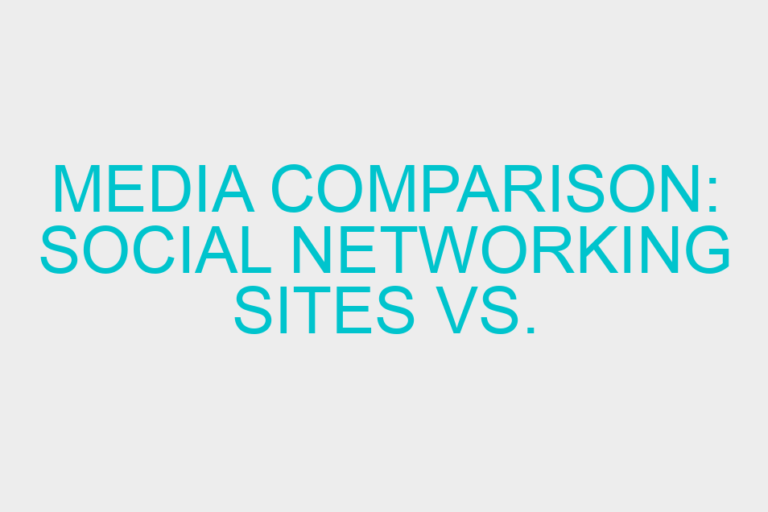 Media Comparison: Social Networking Sites vs. E-Newsletters