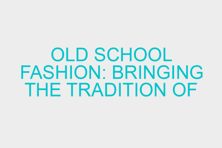 Old School Fashion: Bringing the Tradition of Print Design Online