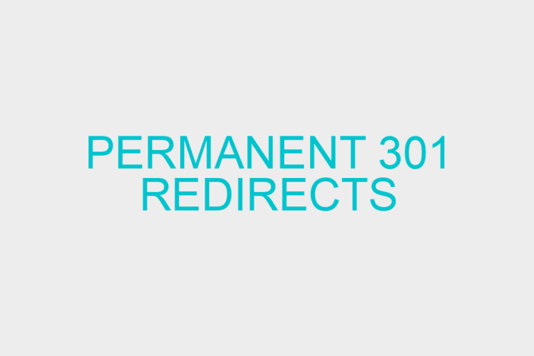 Permanent 301 Redirects